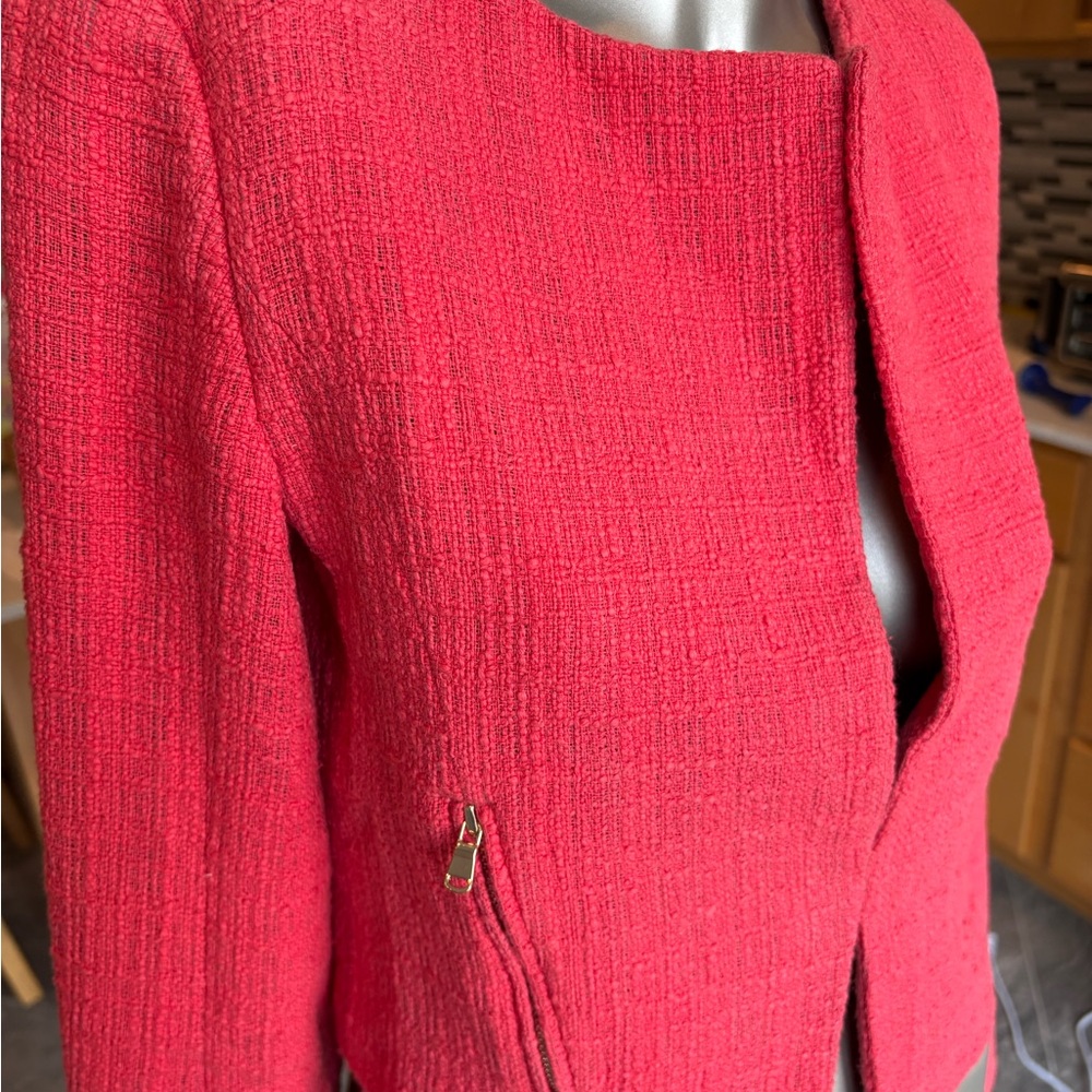 Ann Taylor Coral Blazer with Texture - Picture 4 of 10